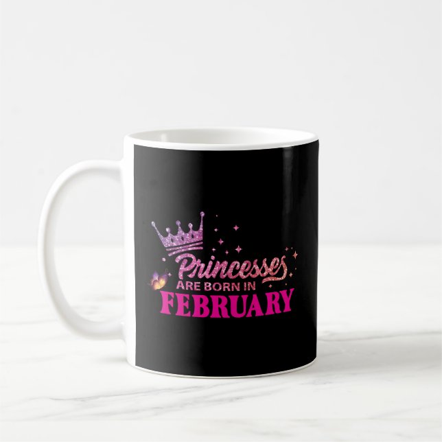 Mug Princesses Sont Nées En Février Fun Papillon Amusa (Gauche)