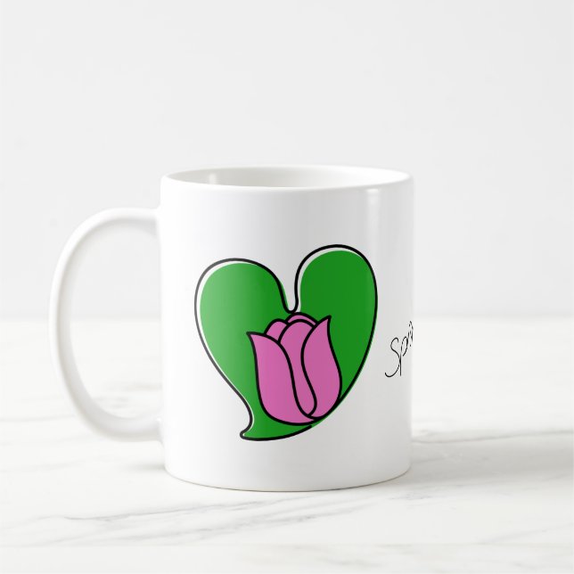 Mug Printemps en amour - Tulipes roses (Gauche)