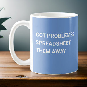 Mug Problèmes Spreadsheet them Away Light Blue