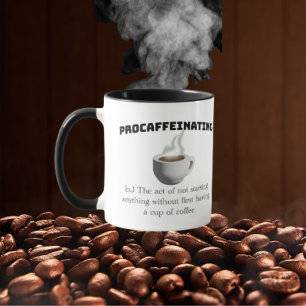 Mug Procaféination - besoin de café pour commencer quo