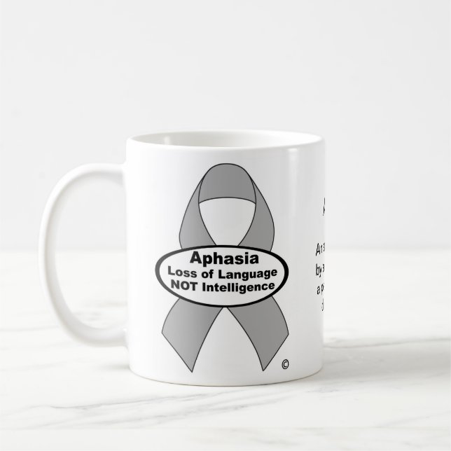 Mug Produit de ruban d'argent de conscience d'aphasie (Gauche)