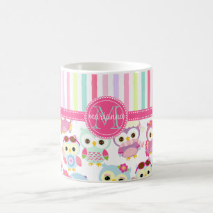Mug Produit mignon de PersCustomize de motif de hiboux