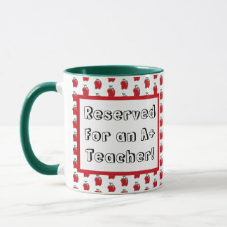 Mug Professeur A+ Pomme Rouge École Cartoon Cool
