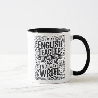Mug Professeur d'anglais drôle toujours écrire une tas