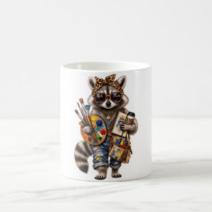 Mug Professeur d'art drôle Raton laveur – Animal artis