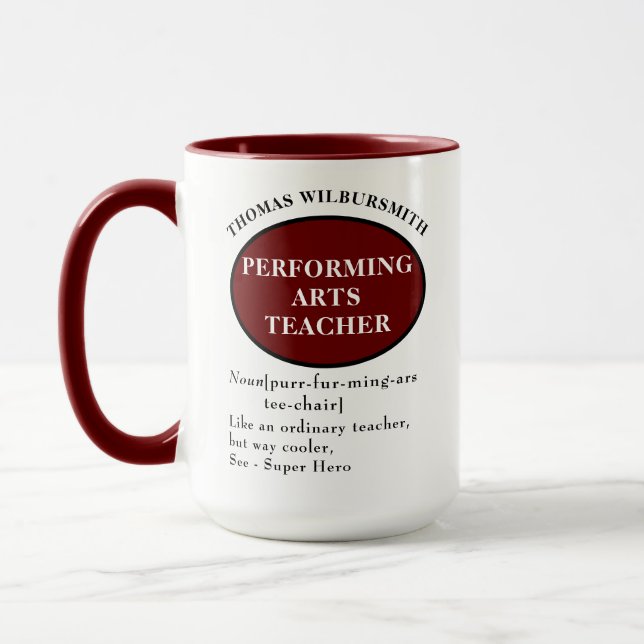Mug Professeur d'arts de la scène personnalisé (Gauche)