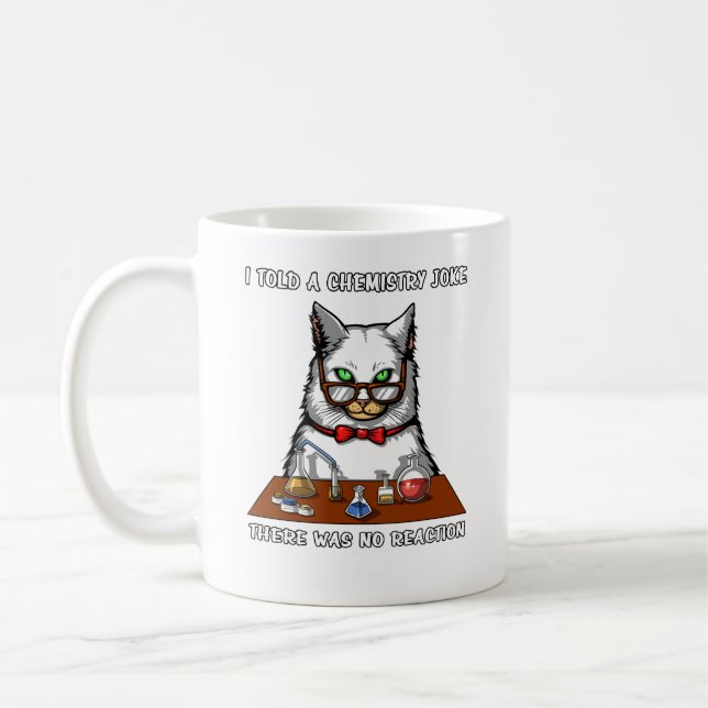 Mug Professeur de chimie de chat drôle aucune (Gauche)