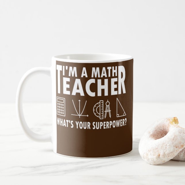 Mug Professeur de mathématiques Quel est votre superpu (Avec donut)