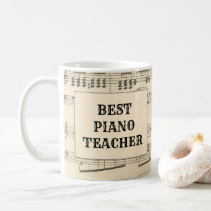Mug Professeur de piano personnalisé Meilleur papier m