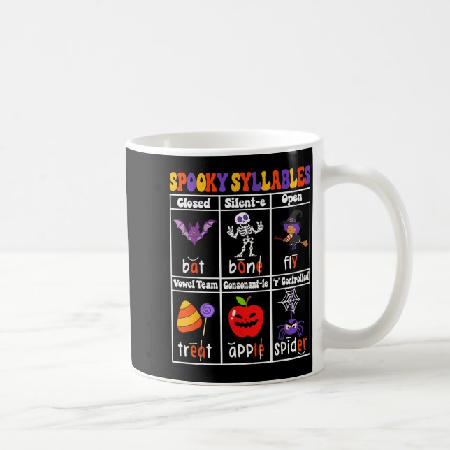 Mug Professeur de syllabes effrayantes Funny Halloween (Droite)