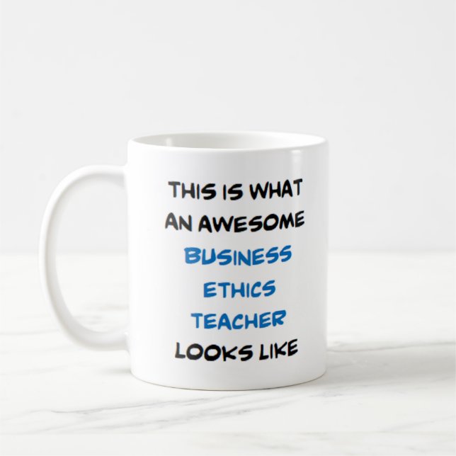 Mug professeur d'éthique commerciale, génial (Gauche)