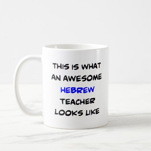 Mug professeur d'hébreu, génial (Gauche)