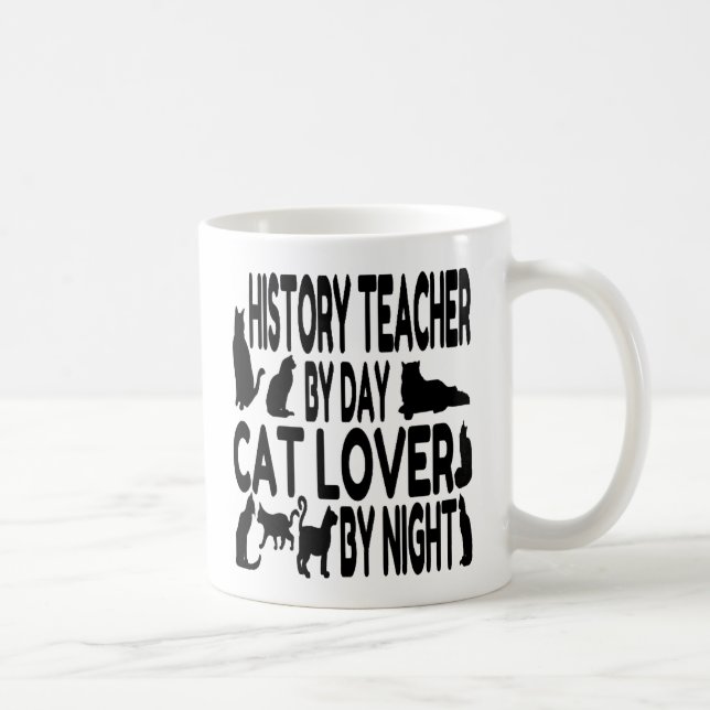 Mug Professeur d'histoire Amoureux des chats (Droite)