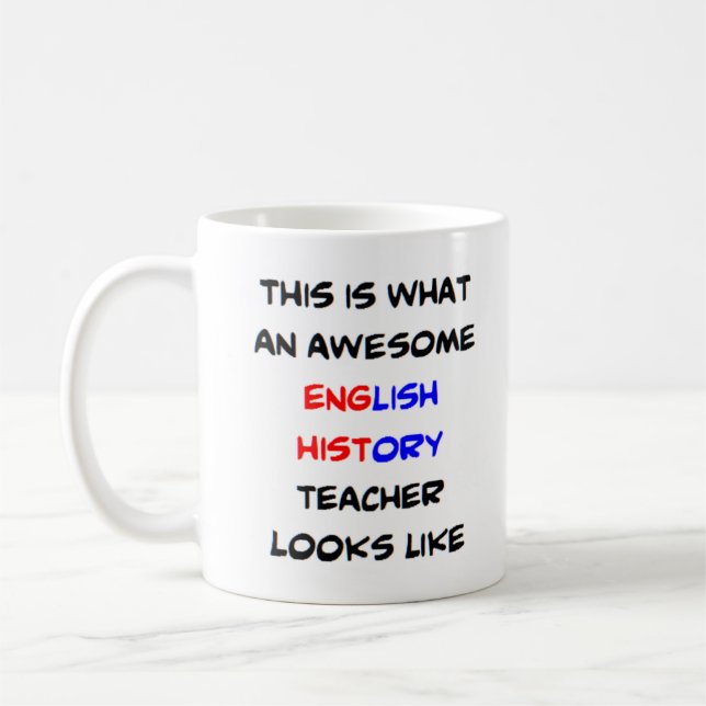 Mug professeur d'histoire anglaise, génial (Gauche)