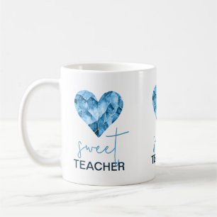 Mug Professeur doux avec coeur en diamant bleu