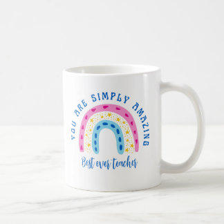 Mug Professeur moderne d'aquarelle arc-en-ciel Merci
