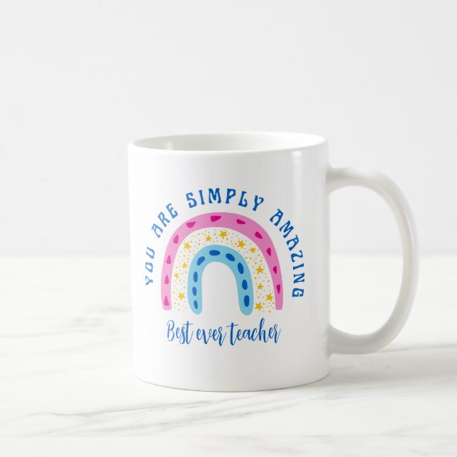 Mug Professeur moderne d'aquarelle arc-en-ciel Merci (Droite)