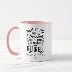 Mug Professeur retraité Chef de l'école Retraite sur m