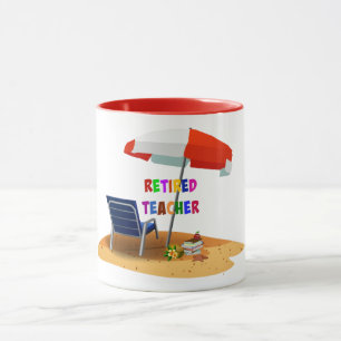 Mug Professeur retraité, Scène de plage (révisé)