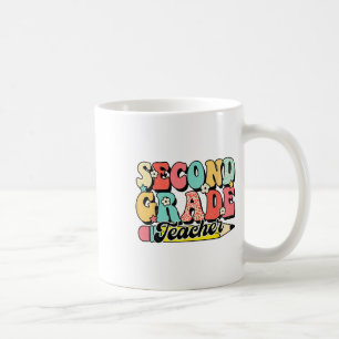 Mug Professeur rétro groovy de deuxième année premier