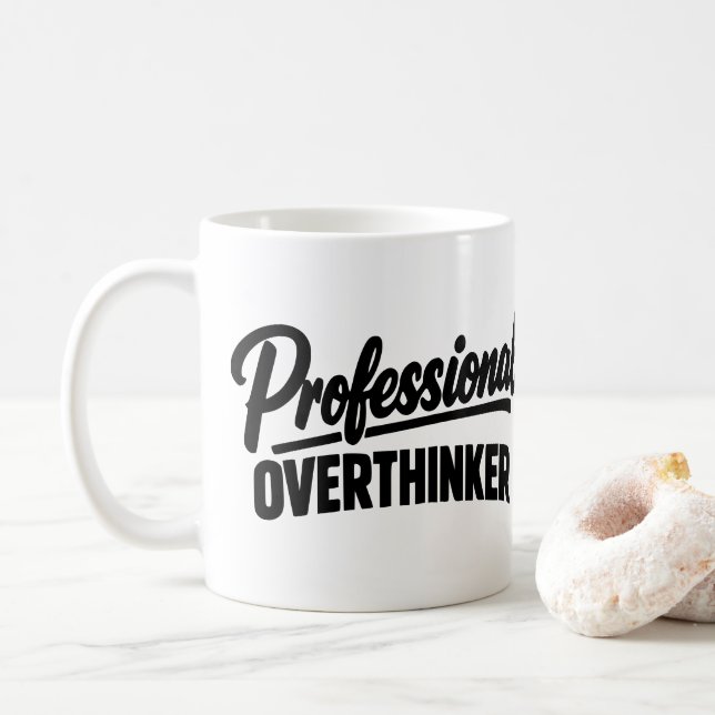 Mug Professional Overthinker Funny  (Avec donut)