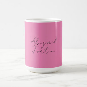 Mug Professionnel minimaliste rose moderne votre nom