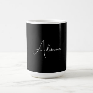Mug Professionnel noir écriture manuscrite rétro de vo