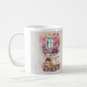 Mug Profitez De La Promenade   Vélo Aquarelle Avec Fle
