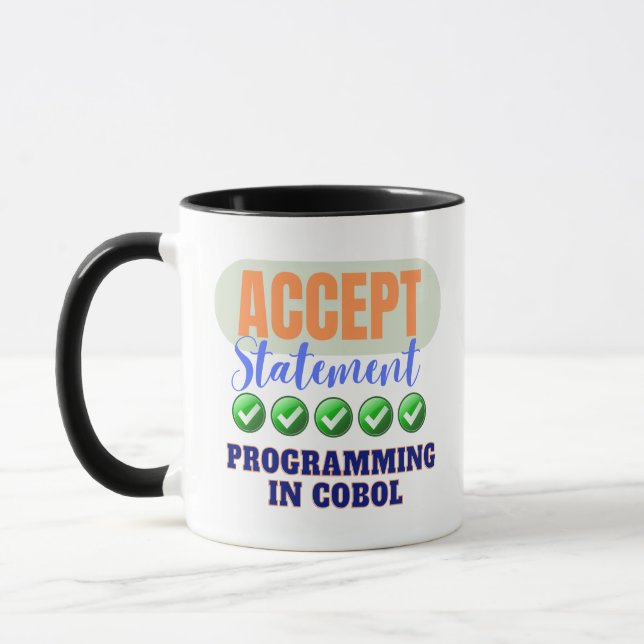 Mug Programmation Cobol avec l'instruction Accept (Gauche)