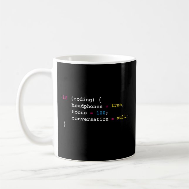 Mug Programmation Si Codage Des Casques Programmation (Gauche)