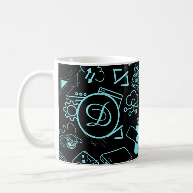 Mug programmeur informaticien codage technicien bleu (Gauche)