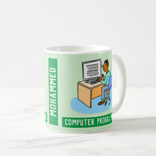 Mug Programmeur Informatique Homme Asiatique Avec Nom.