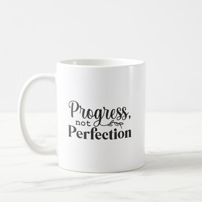Mug Progrès, pas perfection - Motivation du succès (Gauche)
