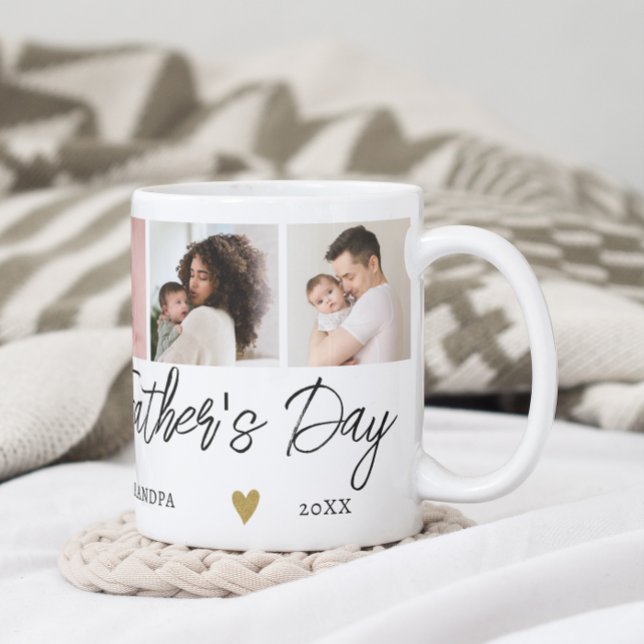 Mug Promoté Comme Grand-Père Fête des pères 5 Photo Co (Créateur téléchargé)