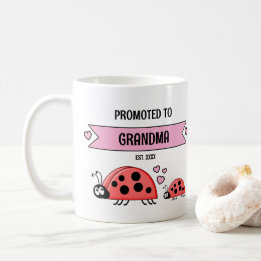 Mug Promoted to grandma ladybugs pink