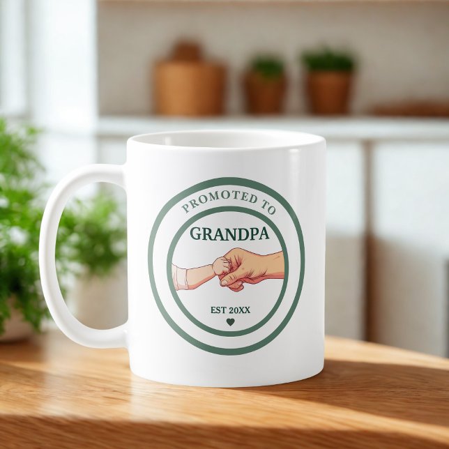 Mug Promoted to Grandpa Est. 20XX  (Créateur téléchargé)