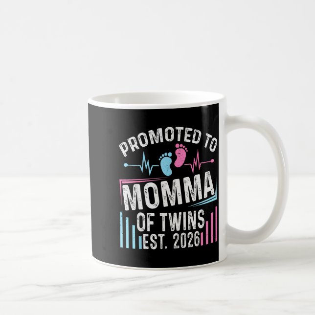 Mug Promoted To Momma Of Twins Est 2026 Baby Shower Vi (Droite)