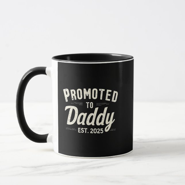 Mug Promu à Daddy Est. 2025 Papa sera Fête des pères (Gauche)