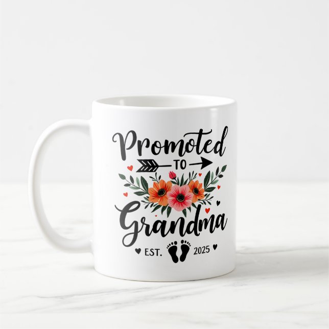 Mug Promu à Grand-mère Est 2025 Floral Nouvelle Grand- (Gauche)