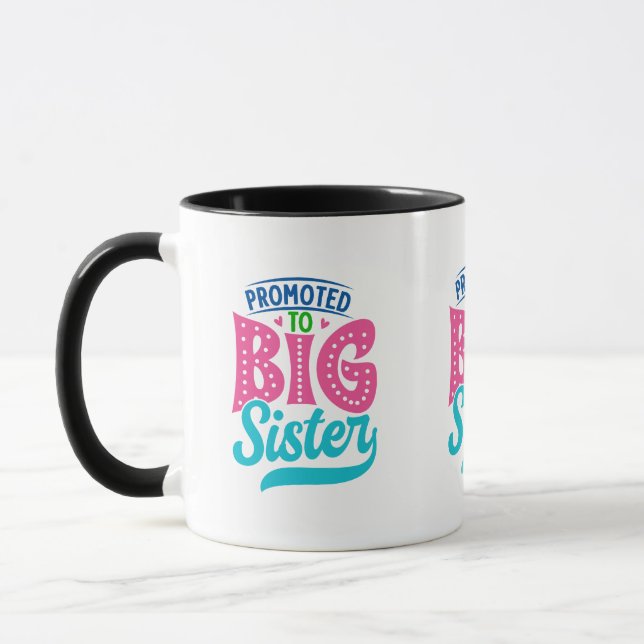 Mug Promu À Grande Soeur, Nouveau Bébé Grande Soeur Ré (Gauche)