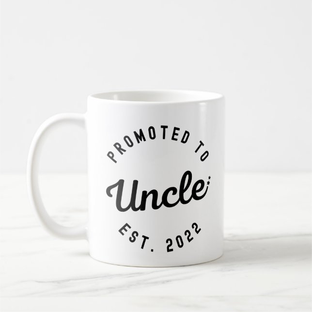 Mug Promu à Oncle Est. Nouveau oncle 2022 (Gauche)