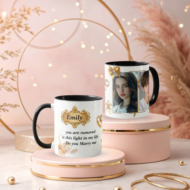 Mug Proposition de Mariage Élégant en Or - "Voulez (Créateur téléchargé)