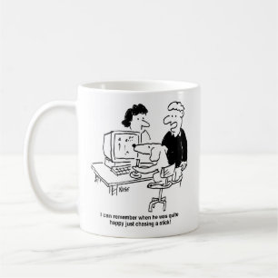 Mug Propriétaire de chien avec chien à l'ordinateur