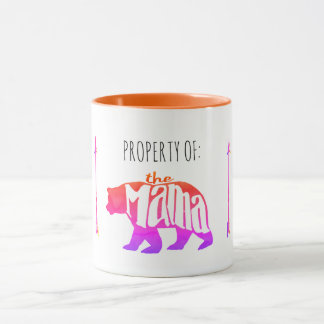 Mug Propriété faite sur commande de maman Bear Orange