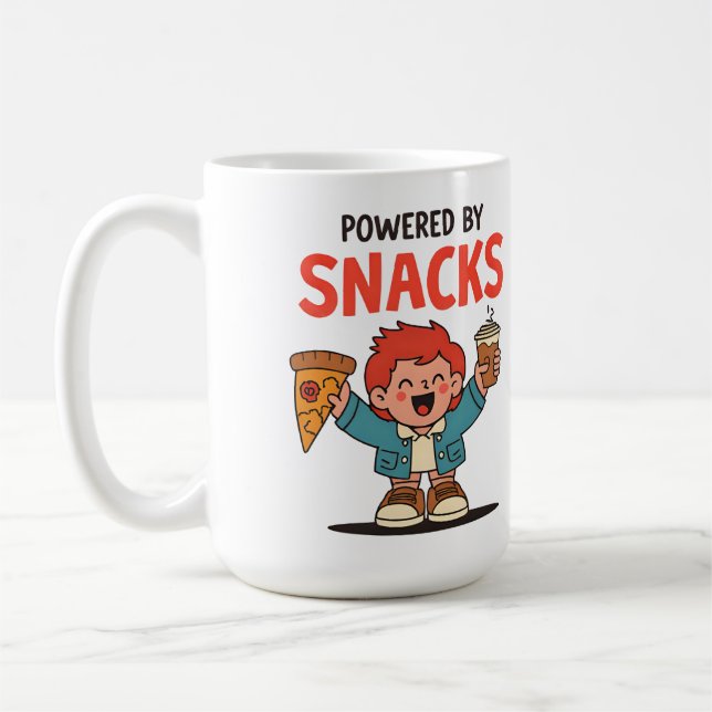 Mug Propulsé par des collations - Joli dessin humorist (Gauche)