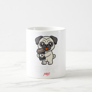 Mug Propulsé par le café et les carlins   Chien carlin
