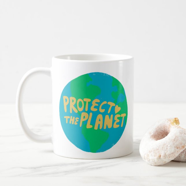 Mug PROTÉGER LA PLANÈTE SAVE EARTH Eco Green (Avec donut)