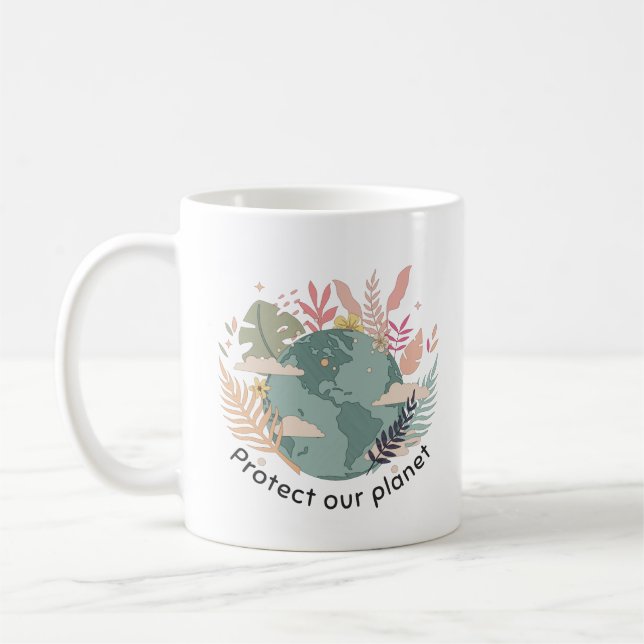 Mug Protéger notre planète - Jour des terres (texture  (Gauche)