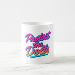 Mug Protégez les poupées Neon Retro Art