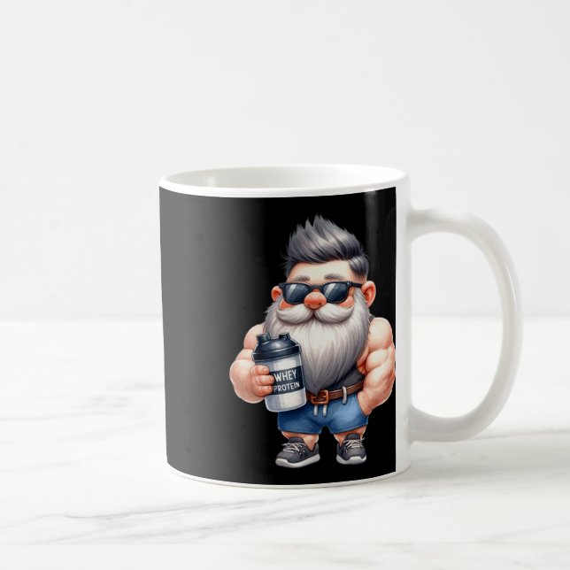 Mug Protéine de Whey Gnome Papa Funny Bodybuilder Grap (Droite)